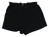 Černé žebrované plátěné kraťasy H&M