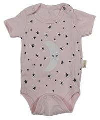 Svetloružové body s hviezdičkami a mesiacom