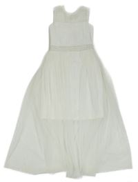 Bílé slavnostní krajkové šaty s tylem a kamínky MENSIS