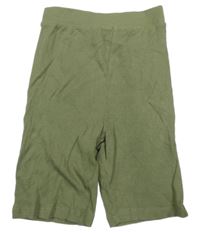 Khaki rebrované kraťasy Primark