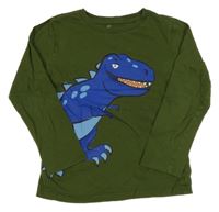 Khaki tričko s dinosaurom H&M
