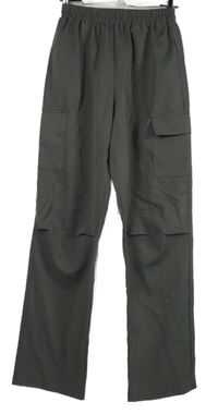 Dámske sivé voľné é nohavice s vreckami PrettyLittle Thing