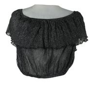 Dámska čierno-strieborná šifónová crop blúzka Miss Guided