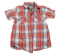 Červeno-bielo-modrá kockovaná košeľa Rebel