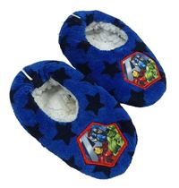 Modré chlpaté papučky s hvězdami - Avengers vel.26