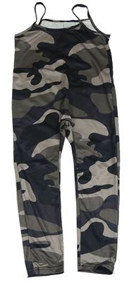 Sivo-čierny army nohavicový overal