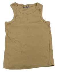 Béžový rebrovaný crop top