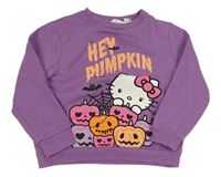 Fialová mikina s Kitty a dýněmi H&M