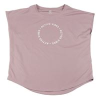 Pudrové sportovní crop tričko s nápisem H&M