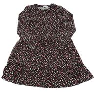 Černo-růžové květované šaty Primark