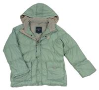 Světlezelená šusťáková prošívaná zimní bunda s kapucí Tokyo Laundry 