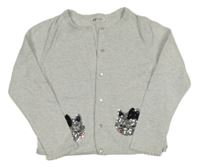 Sivý prepínaci sveter s kočkami z flirů H&M