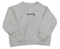 Biela mikina s nápisom a dinem Zara