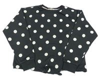 Antracitová bodkovaná á crop mikina H&M