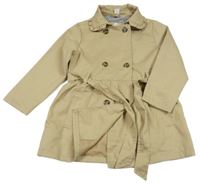Béžový plátenný jarný kabát s opaskom Topolino