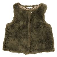 Hnedá kožušinová podšitá vesta