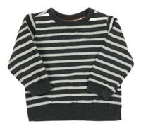 Tmavošedo-biela pruhovaná mikina C&A