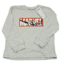 Nové - Světlešedé melírované pyžamové triko se Spidermanem Marvel