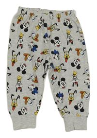 Sivé pyžamové nohavice s Mickeym a kamarády