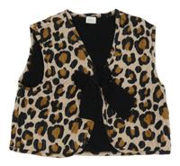 Béžovo-čierna leopardí podšitá vesta Next