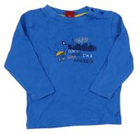 Modré tričko s dinem a městem S. Oliver