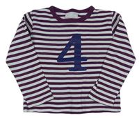 Fialovo-svetlomodré pruhované tričko s číslom