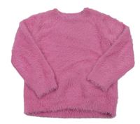 Ružový chlpatý sveter Matalan