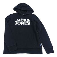 Černá mikina s logem a kapucí JACK&JONES