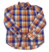 Modro-oranžovo-bílá kostkovaná košile H&M