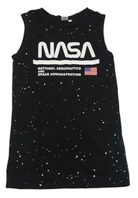 Černo-bílé vzorované tílko Nasa