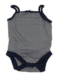 Tmavomodro-bílé pruhované body F&F