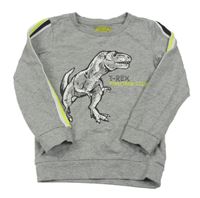 Šedá melírovaná mikina s dinosaurem Pocopiano
