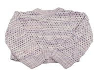 Ružovo-fialový melírovaný ažurový crop sveter H&M