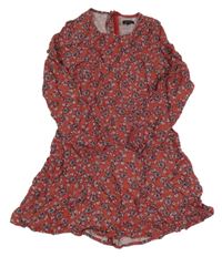 Červené kvietkovane šaty Ikks