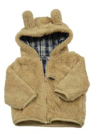 Béžová chlpatá bunda s kapucňou zn. Next