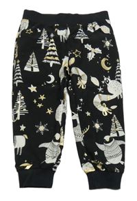 Čierne ľahké tepláky so zvieratkami Next