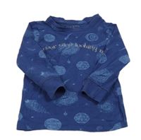 Tmavomodré triko s vesmírem Reserved