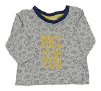 Sivo-tmavomodré tričko s rybičkemi Ergee