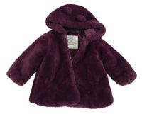 Lilková kožešinová zatepletená bunda s kapucí George 