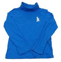 Safírové triko s medvídkem a rolákem Lupilu 