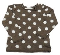 Hnedý bodkovaný sveter s mašličkou H&M