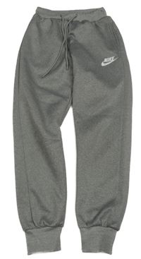 Šedé cuff sportovní tepláky s logem Nike 