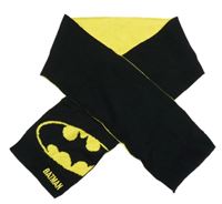 Černo-žlutá pletená šála s Batmanem