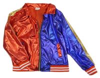 Kostým- Modro-červená lesklá bunda- Harley Quinn