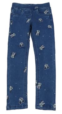 Modré džegíny s Mickeym + Minnie Disney 