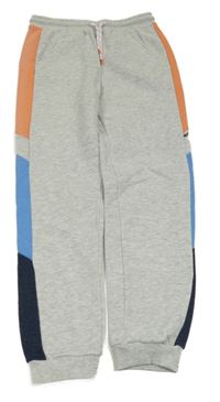 Šedo-modro-oranžové tepláky Kids