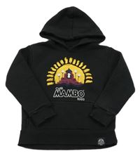 Čierna mikina s potlačou a kapucňou Mambo