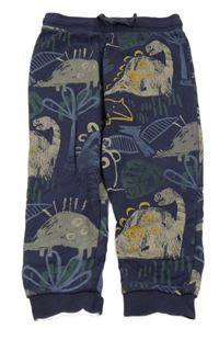 Tmavomodré tepláky s dinosaury George 