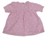 Ružovo-biela kockovaná tunika s kvietkami Topolino