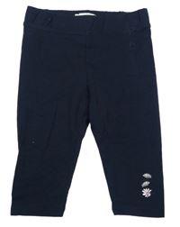 Tmavomodré capri legíny s kvietkami Tom Tailor